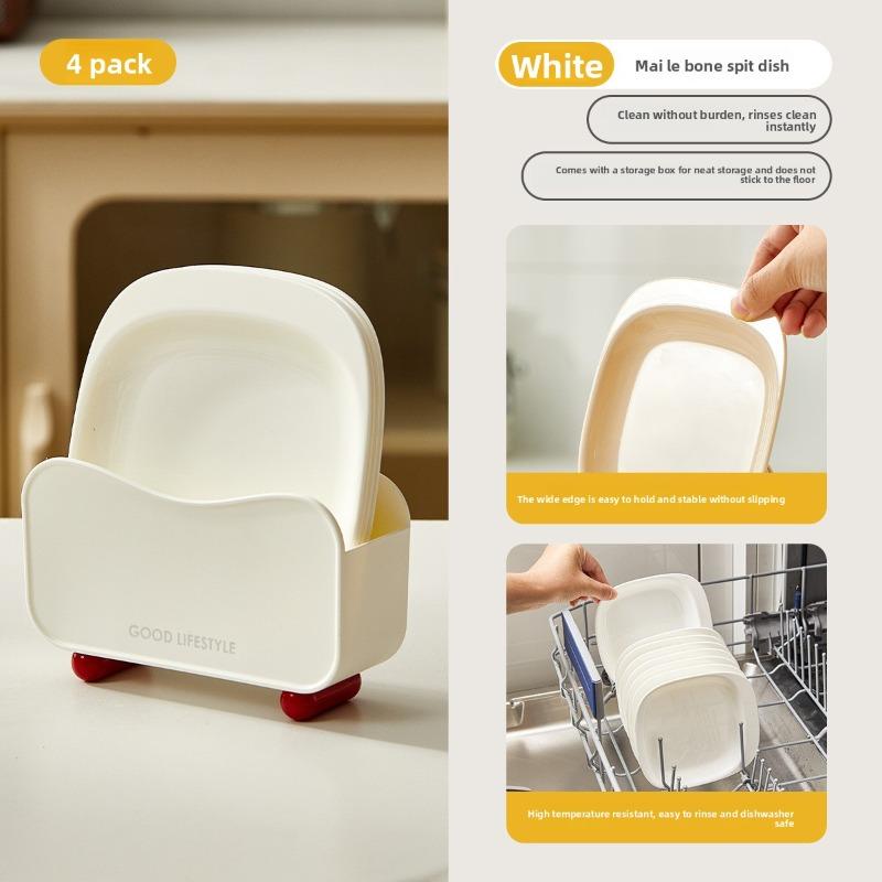 Тарелка для костей, Домашняя тарелка для костей, Тарелка для костей, Тарелка для фруктов, Тарелка для костей, Тарелка для мусора, Пластиковый обеденный стол, Маленькая тарелка для хранения 4pcs