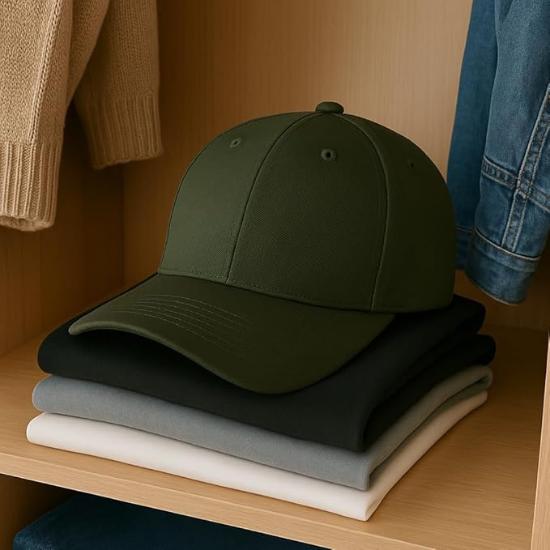 BLESS INTERNATIONAL Premium Cotton Baseball Caps for Men & Women (Navy Green)