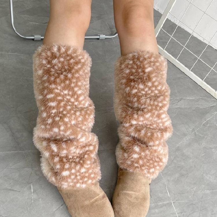 Christmas Theme Plush Hairband Scarf Ear Muffs Leg Covers For Family Gathering Winter Outfit Cosplay Costume Accessory