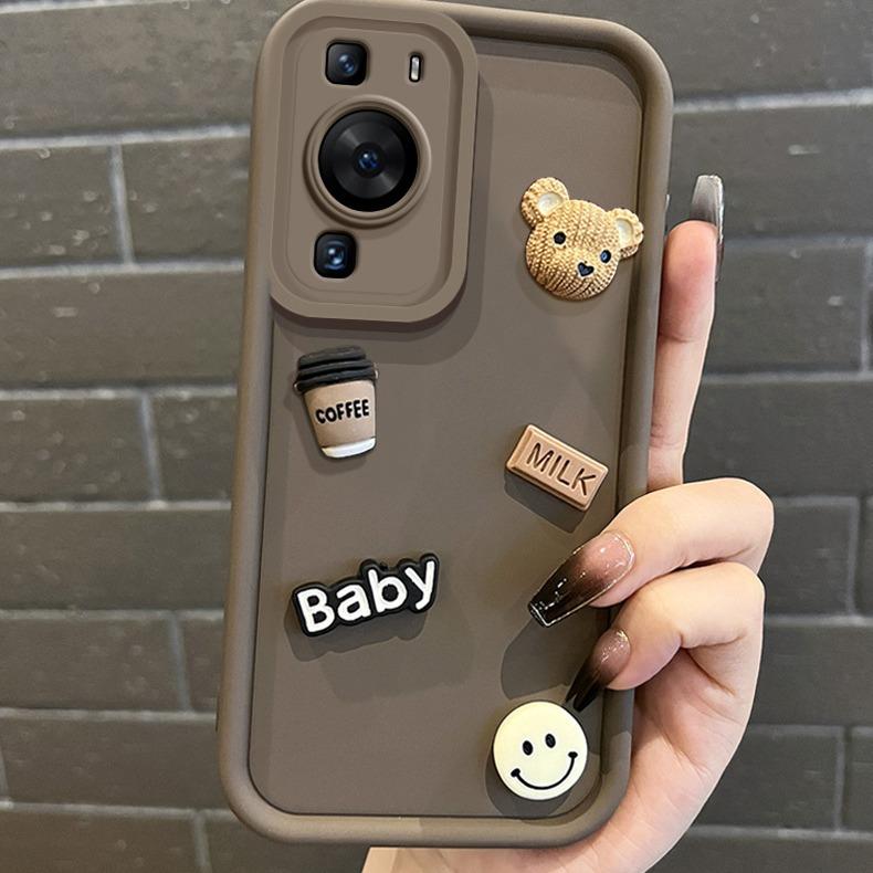 Applicable to Samsung S24U mobile phone case retro three-dimensional bear S25 anti-drop cover s23p creative a16A55A34 cute