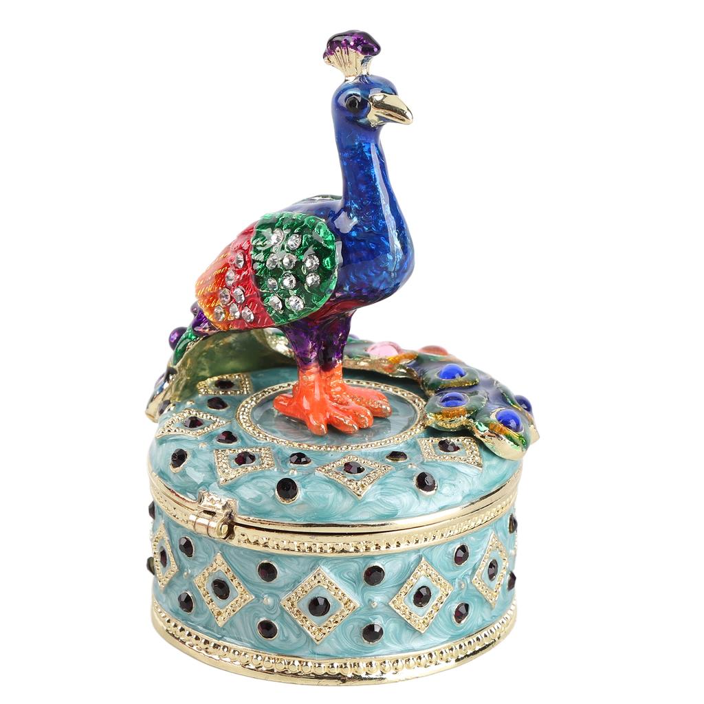 Páví figurka Kloubová šperkovnice Stolní zinková slitina Dekorace Ornament