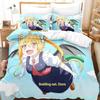 Miss Kobayashi's Dragon Maid Bedding Set Anime three-piece Set Adult Kid Bedroom Duvetcover Sets Kawaii Girls Conjunto De Cama
