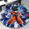 1pc Dragon Ball Z Goku Super Saiyan Blue Round Carpet - Anime Cartoon Design Chair Mat, Non-Slip Rug for Office, Home Decor, Living Room