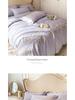 Luxury French Cotton Flannel Bedding Set: 4-Piece Thick Warm Duvet Cover & Fitted Sheet for Autumn/Winter.