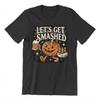 Let's Get Smashed Pumpkin Halloween Cold Beer Glass T-shirt Tee