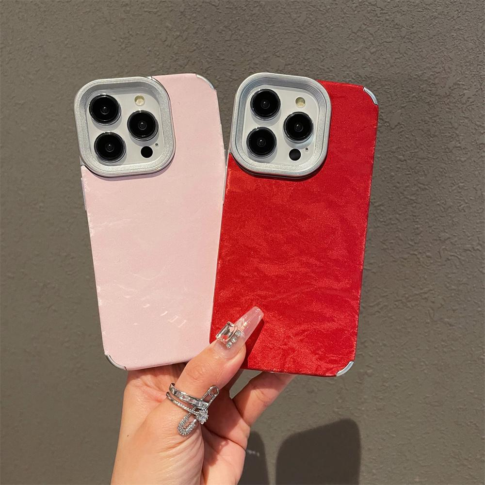 Titaniumgrått skinndeksel med ismønster til iPhone 16 15 14 13 12 11 Pro Max, fullstendig støtsikkert galvanisert hardt bakdeksel