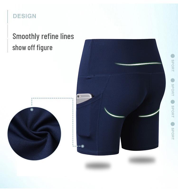 Women's Quick-Dry High-Waisted Yoga Capri Pants with Pockets, Stretchy, Tight-Fit, Ideal for Training and Running