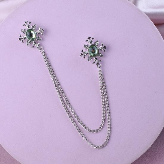 Suit Brooch for Men & Women Double Staggered Metal Hanging