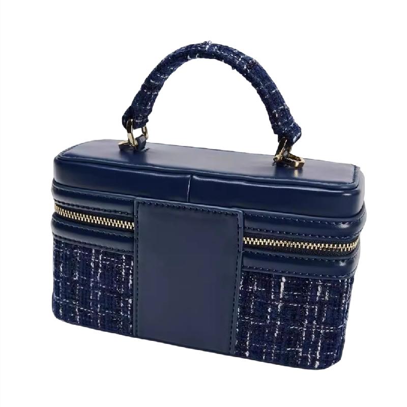 Vintage Square Chains Shoulder Bag for Women Elegant Woolen Box Crossbody Bag Luxury Brand Fashion