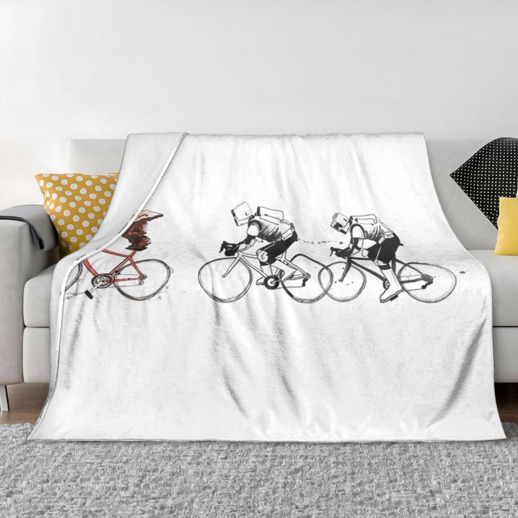 Ewok Bicycle Chase Classic Blanket Soft Warm Flannel Throw Blanket Bedding for Bed Living room Picnic Travel Home Couch