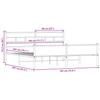 Metal Bed Frame without Mattress Smoked Oak Finish 180 x 200 cm