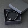 Noter Hiphop Men Bracelet Beaded 8mm Onyx Stone Braclet Wolf Lion Animal Braslet Punk Jewelry Pirate Skull Brazalete Zirconia