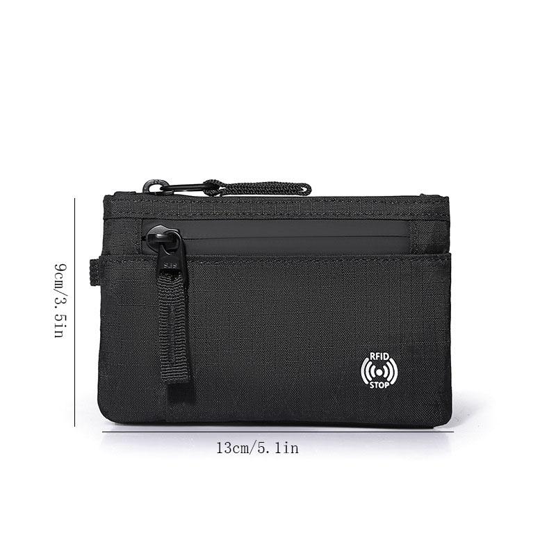 

Тонкий кошелек, держатель для кредитных карт с функцией блокировки RFID, органайзер карманного размера для мужчин и женщин, мини-монетница на молнии