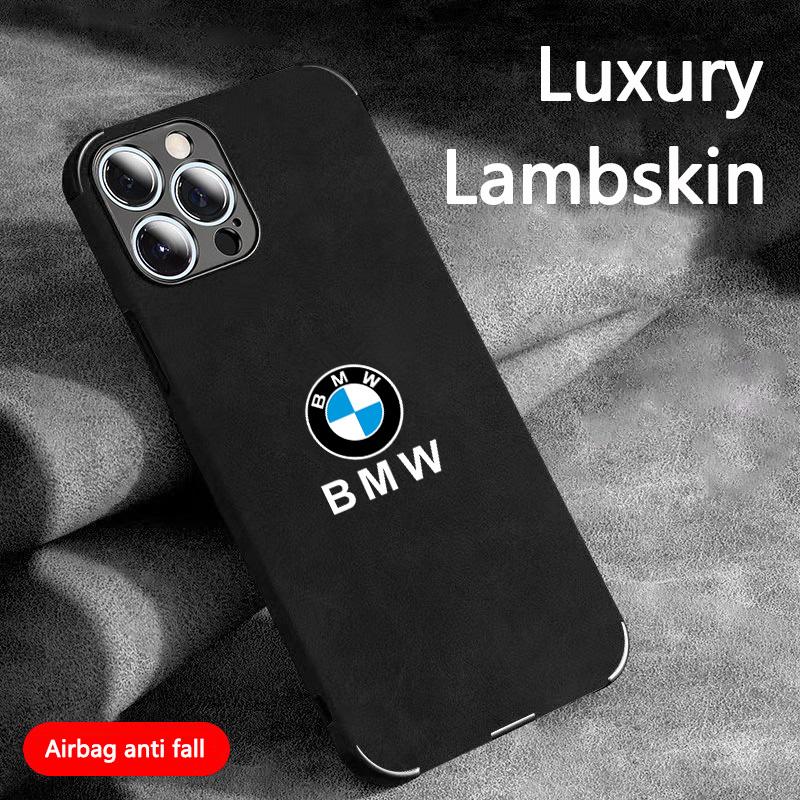 B-BMW-B LOGO Suede All-inclusive Phone Case Protector Cover For BMW for iPhone 11 12 13 14 15 16 17Pro X XR XS Max Mini 7 8 Plus xkzh98