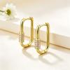 Light Luxury Geometric U Shaped Oval Hoop Earrings For Women Retention Personalized Versatile Jewelry