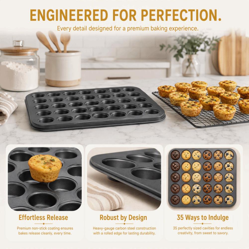 Carbon Steel Cupcake Baking Tray Nonstick Cake Mold Mini Muffin Pan Home Commercial Bakery