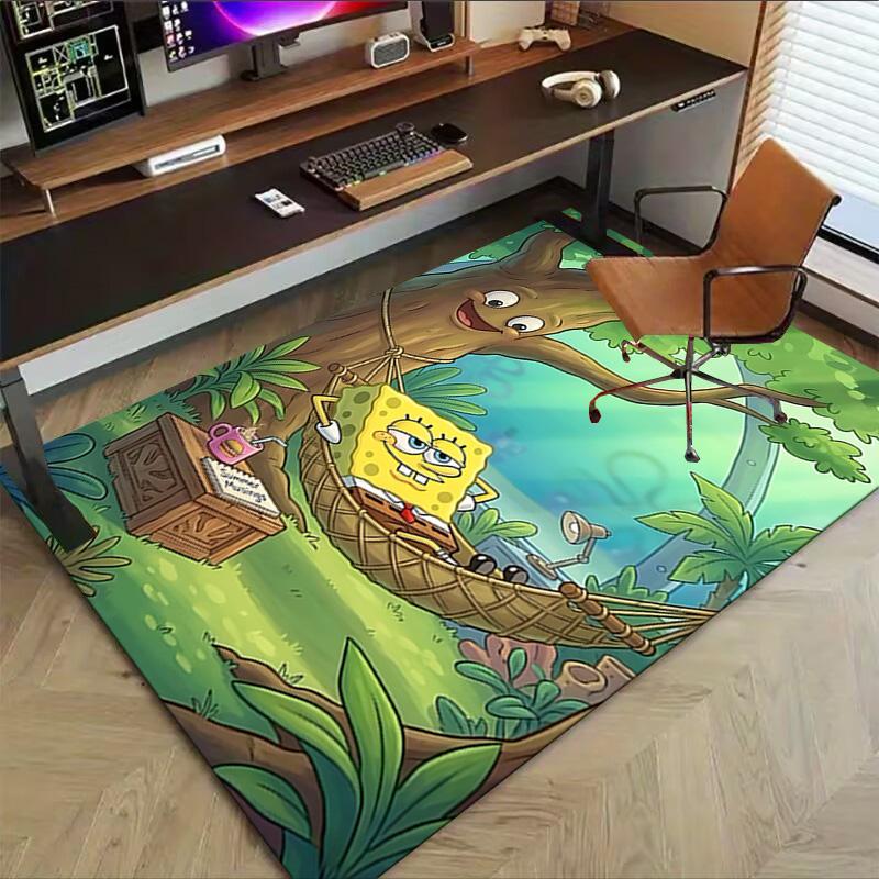 1pc Spongebob Squarepants Season Carpet for Playroom Bedroom Living Room Sofa Home Decor,kids Game Area Rug Non-slip Floor Mat Y7298