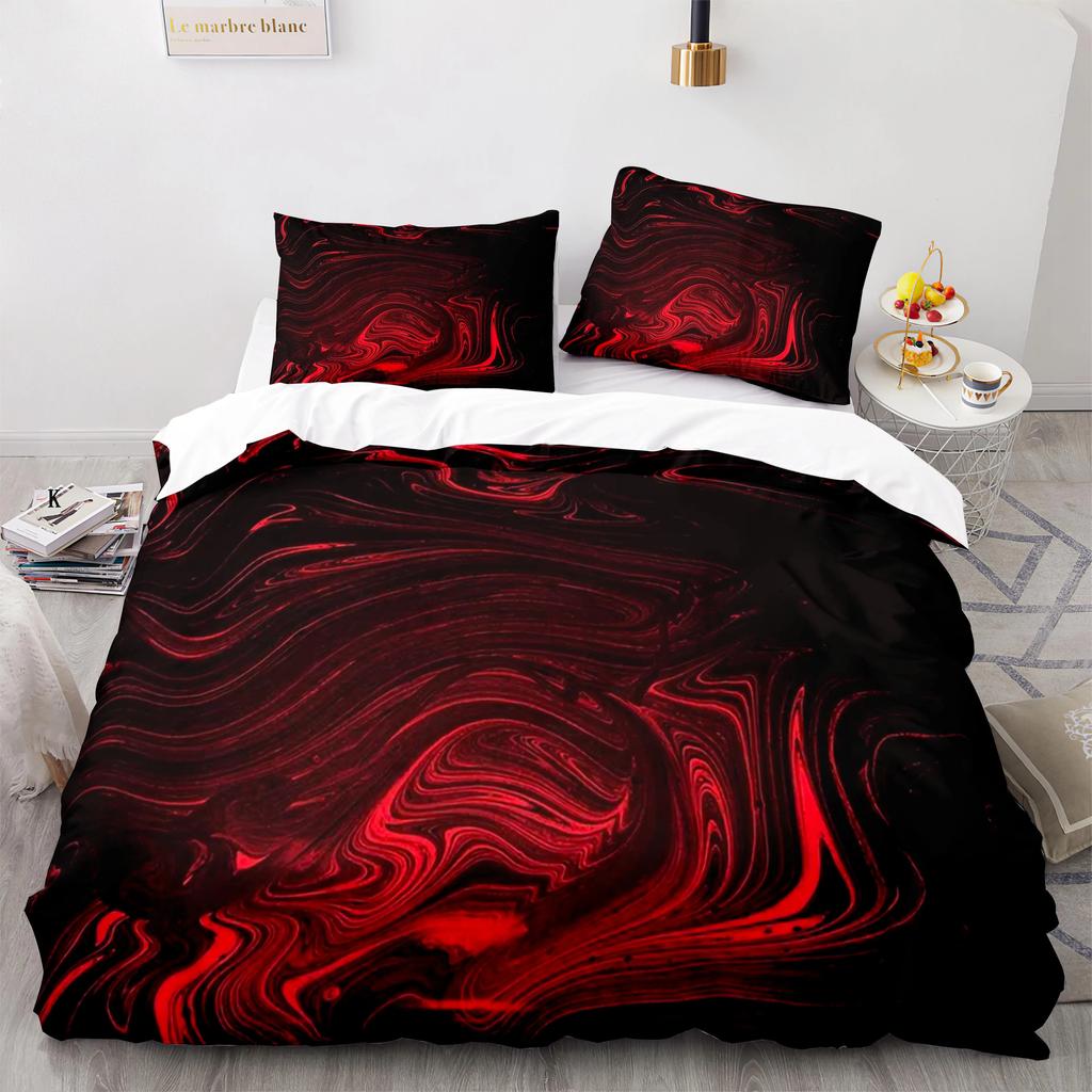 Marble King Queen Duvet Cover Green Gold Pattern Bedding Set For Teens Adults Red Love Heart Teal 2/3Pcs Polyester Quilt Cover