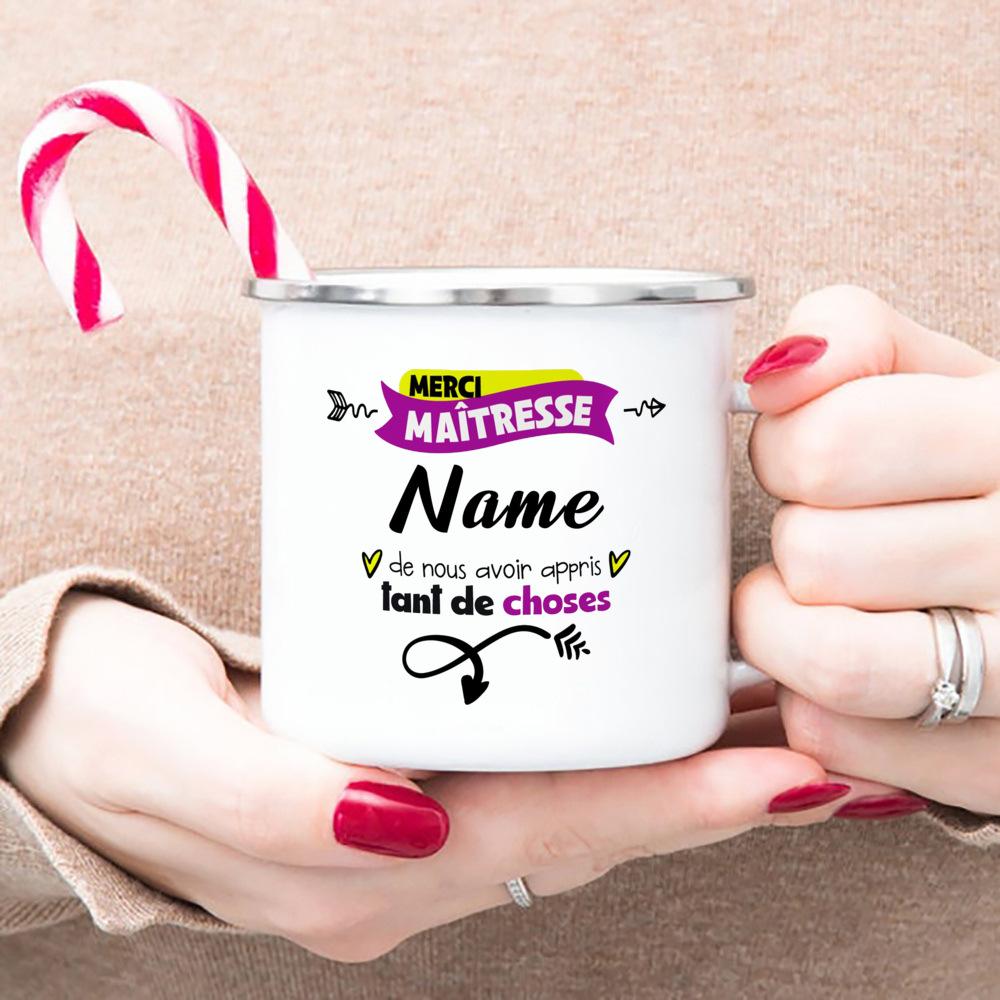 THANK YOU MISTRESS Custom Enamel Mugs School Year End Gift Surprise Gifts for Teachers Coffee Cups Drink Water Milk Cup