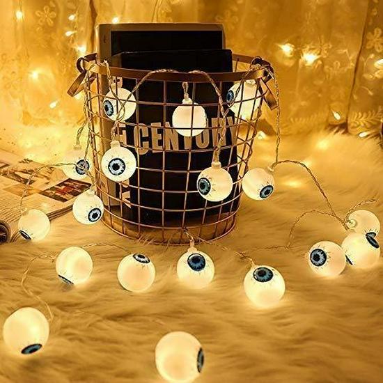 LED Halloween String Lights - Pumpkin, Ghost, Skull & Bat Decorations for Haunted House Atmosphere