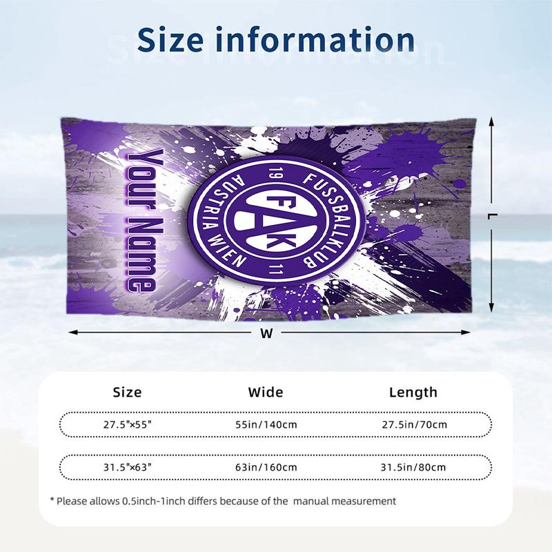 Beach Towel Custom Name Text, Quick Dry Large Towel For Beach HomeAustria Wien FC