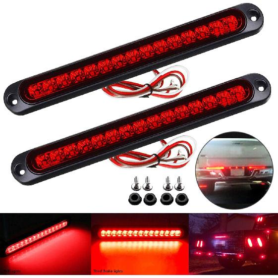 2 Pack 10" 15 LED Trailer Identification Light 9 To 30-Volt, LED Stop Turn Tail Light Assembly Third Brake Bar Strip Rear Marker Light IP67