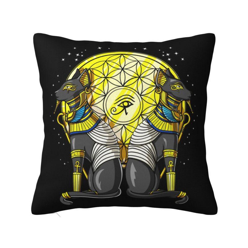 

Египетские кошки и Глаз Гора 4 Наволочка Египет Вельвет Современная наволочка для дивана 30x30cm 12x12in