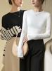 Douyin Modal Cotton Women's Long Sleeve Black T-Shirt – Versatile Base Layer for Spring and Autumn
