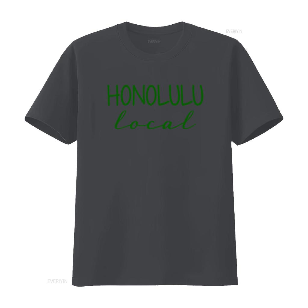 Honolulu Local Hawaiian Love City Pride Beach Gray T Shirt for vintage Washed Top For Everyday Wear fashion graphic Stretched