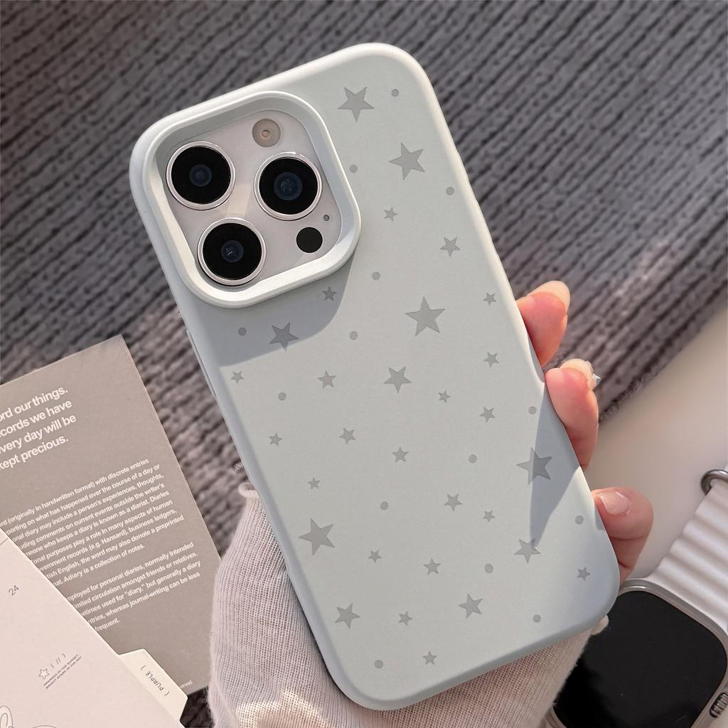 Simple Ins Gray Stars Iphone17pro Max Mobile Phone Case Apple 1514 Korean 13 Suitable for 12