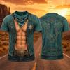 T-shirt d'été Rétro Motif Cowboy Faux Hommes Impression 3D Graphique Muscle Drôle Manches Courtes Cosplay Western Fête Décontracté Street Top