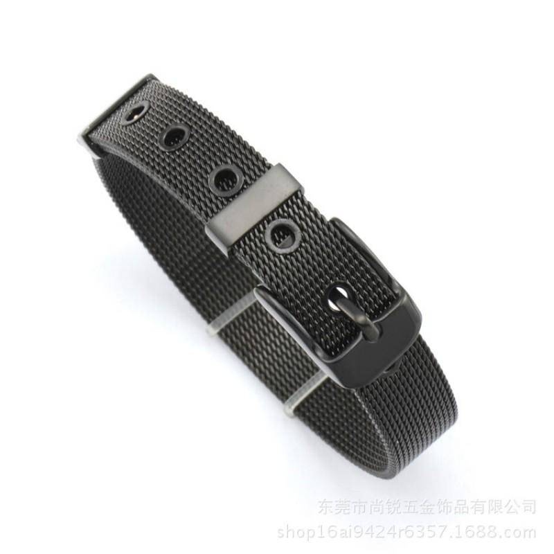 Adjustable Stainless Steel Mesh Bracelet Men Women Titanium Unisex Wristband Durable Hypoallergenic Jewelry