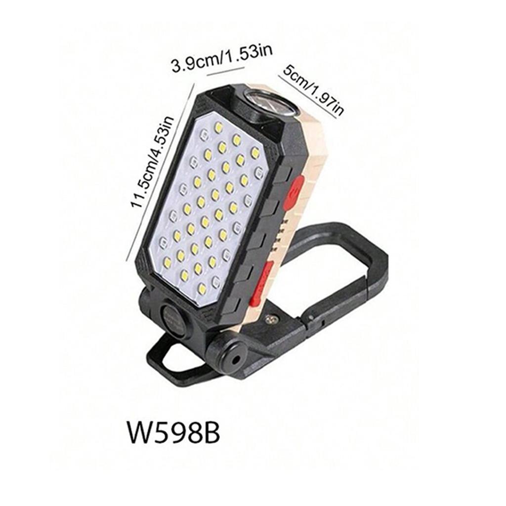 COB Work Light USB Rechargeable LED Flashlight Portable Magnetic Lantern Camping Light Type-C Power Bank Function Lamp