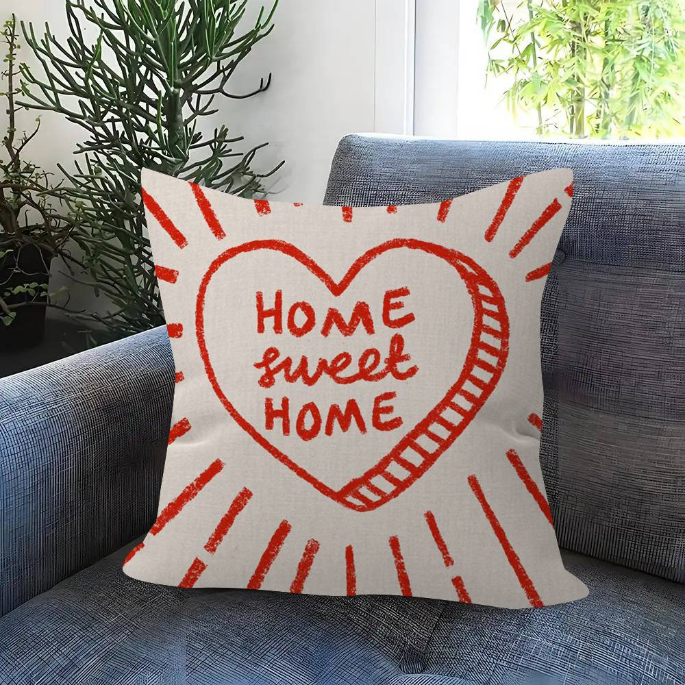 Sweet Home Themed Pillow Gift Home Office Decoration Pillow Bedroom Sofa Car Cushion Coverpillow Case