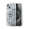Karl Lagerfeld Liquid Glitter Choupette Kopf Magsafe - Hülle Iphone 15 Plus / 14 Plus (Przezroczysty)