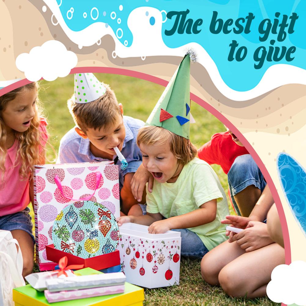 8 PCS Diamond Painting Coasters Kits Santa Acrylic Diamond Painting Art Coaster Kit Elk with Holder Diamond Painting DIY Coaster