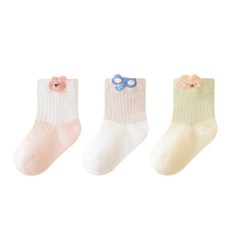 Spring Baby Mesh Cotton Socks - Seamless Small Ear Design for Boys and Girls