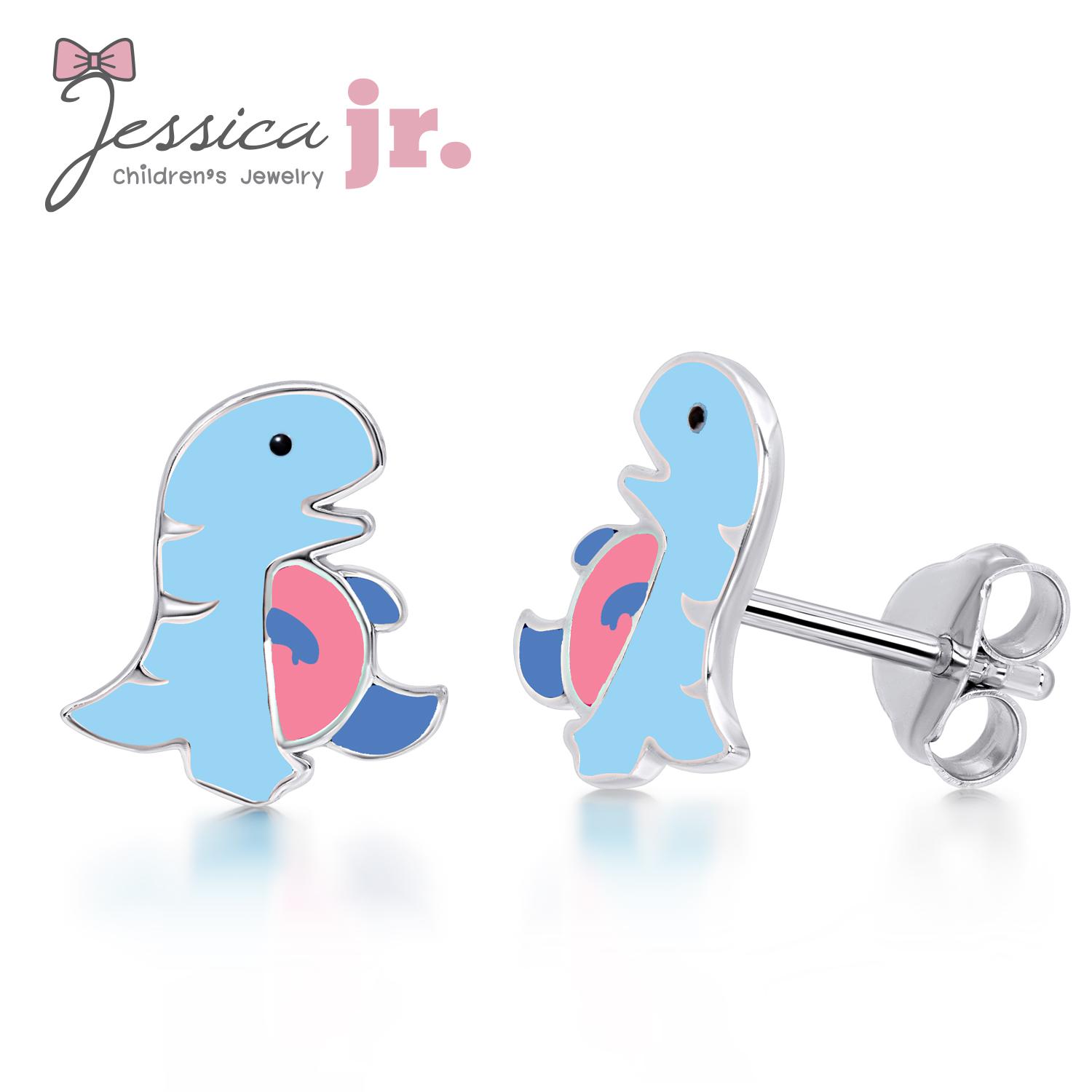 

Твердые серьги-гвоздики из стерлингового серебра 925 пробы с милыми синими детскими серьгами-гвоздиками в форме динозавра для детей