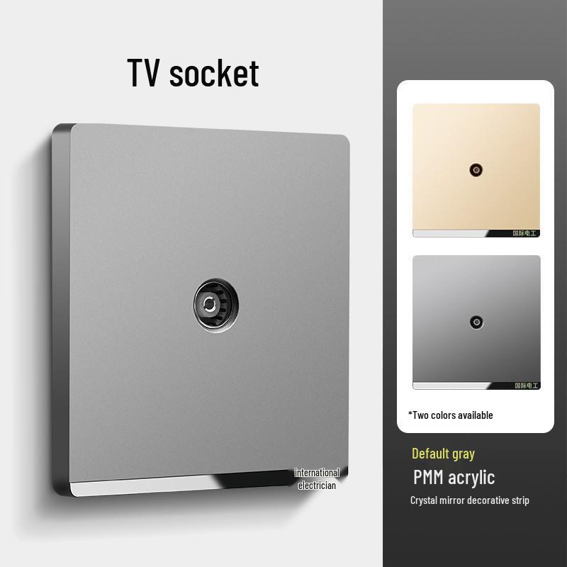 Dual-Gang 86 Type Wall Socket Panel with Double-Control Switch