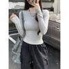 2025 Women's Slim-Fit Waist-Hugging Long-Sleeve T-Shirt – Versatile, Solid Color for Spring and Autumn