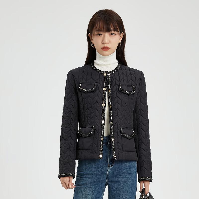 Women's Korean Style Crew Neck Padded Jacket