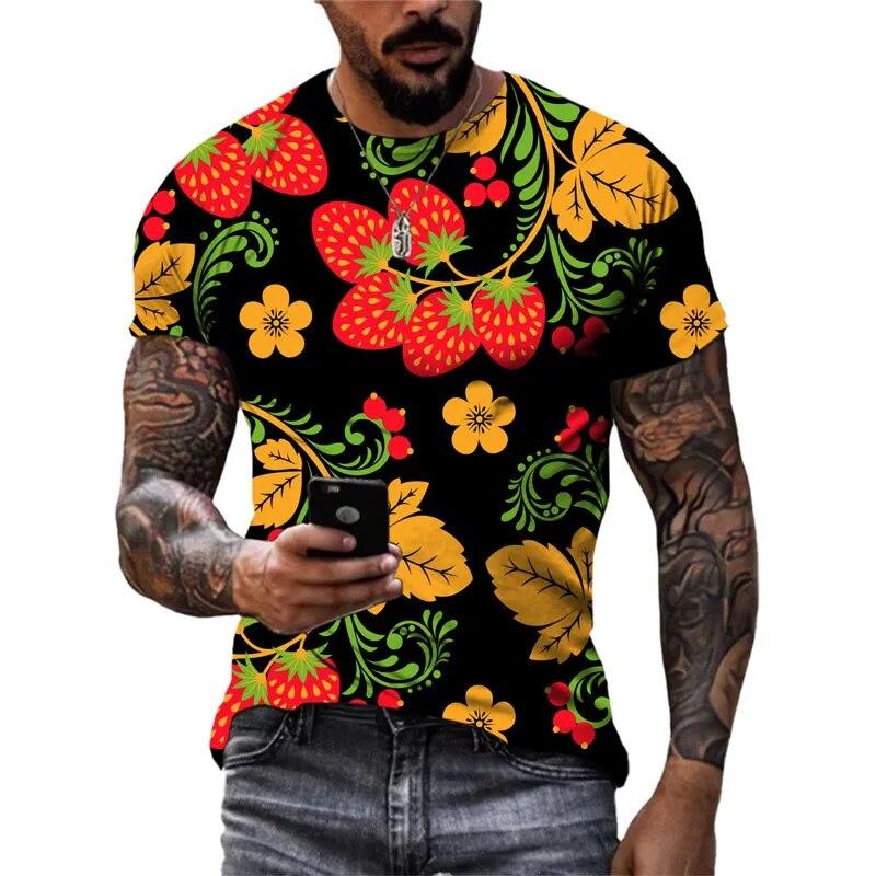 Moda Nuovo Retro Stile nazionale magliette grafiche Tendenza estiva Uomo Casual streetwear Personalità harajuku Stampa O-Collo Tees Top