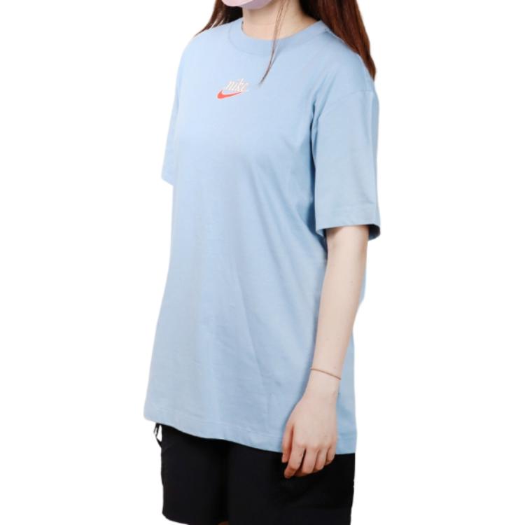 Nike Printed Logo Cartoon Pattern American Vintage Dopamine Crew Neck Short Sleeve T-Shirt Women T-Shirts Blue DV3204-494