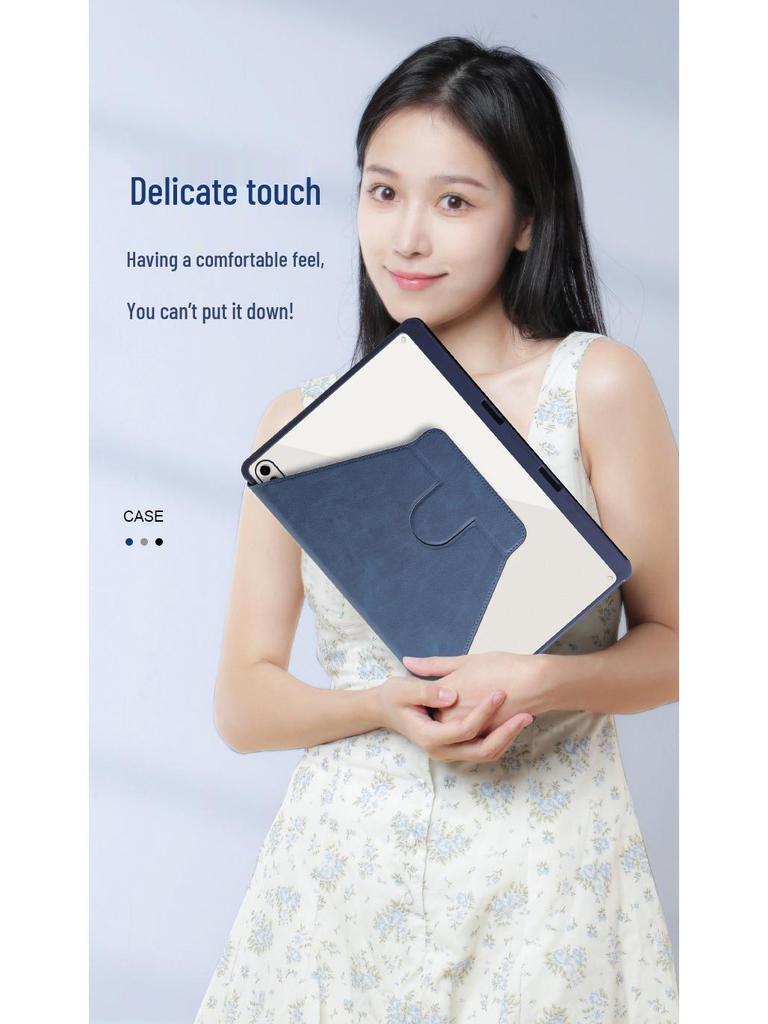 Capa Giratória de Couro para Samsung Galaxy Tab S9/S9+ - Capa Protetora Não Magnética para Tab S9+/S9FE+