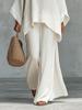2026 Women's Casual Linen Blend Shirt & Wide-Leg Pants Set
