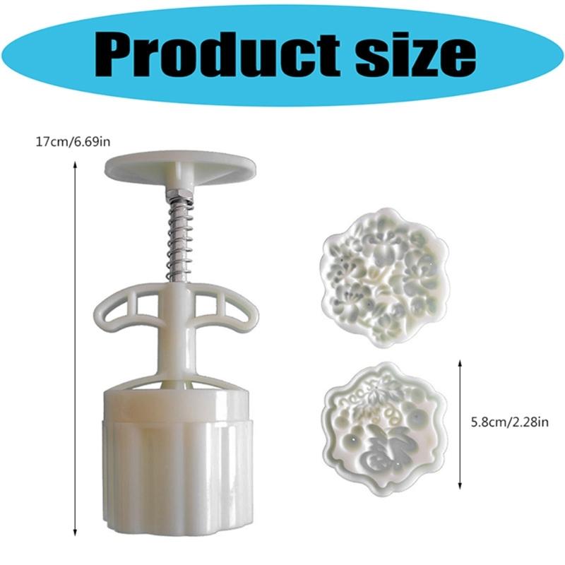 Moon cake Molds 75g Capacity Flower and Gourd Pattern Easy Press for Baking