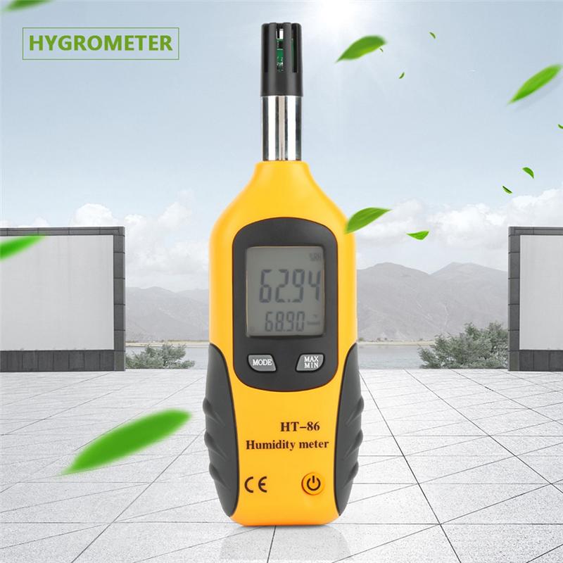 ABBP-Portable Digital Thermometer Hygrometer LCD Screen Humidometer With Backlight Wet Bulb/Dew Point Temperature Meter
