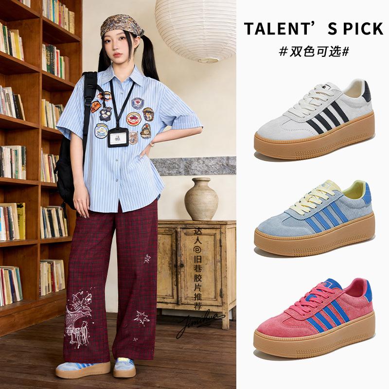 Leder Deutsche Trainingsschuhe Damen Frühling Neu Plateau Sport Forrest Gump Schuhe Trendig Cool Damen Schuhe Lässig Vielseitig Schuhe Kinder