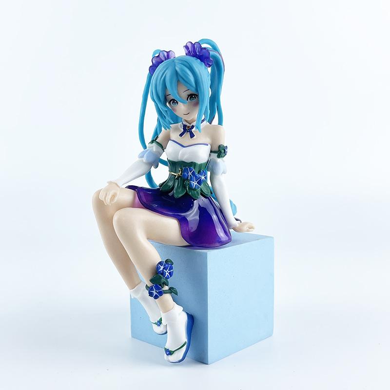 13cm Anime Figure Hatsune Miku Morning Glory Fairy Noodle Stopper Miku Action Figure PVC Collection Model Ornament Toys Gifts