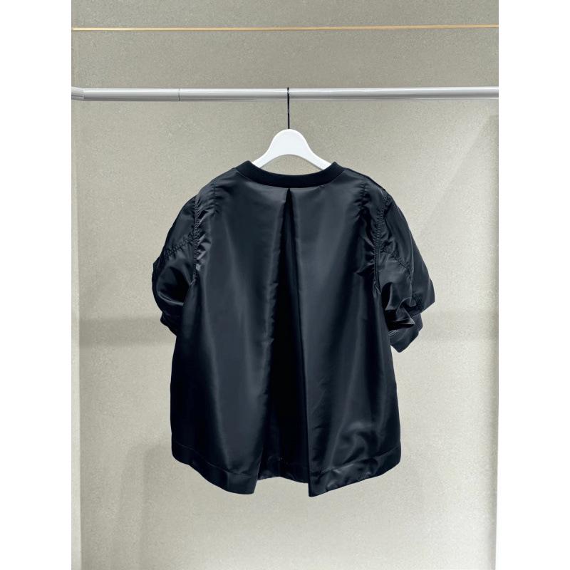 FOG SACAI Japanese Style Autumn/Winter Heavy-Duty Wool Patchwork Knit Jacket - Loose Fashionable Short-Sleeve Hoodie.